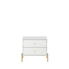 Manhattan Comfort Jasper Modern 25" Nightstand in White (2-Drawer) - Set of 2