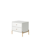 Manhattan Comfort Jasper Modern 25" Nightstand in White (2-Drawer) - Set of 2