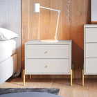 Manhattan Comfort Jasper Modern 25" Nightstand in White (2-Drawer) - Set of 2