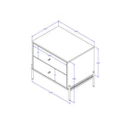 Manhattan Comfort Jasper Modern 25" Nightstand in Sage Gray (2-Drawer) - Set of 2