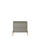 Manhattan Comfort Jasper Modern 25" Nightstand in Sage Gray (2-Drawer) - Set of 2