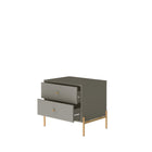 Manhattan Comfort Jasper Modern 25" Nightstand in Sage Gray (2-Drawer) - Set of 2
