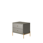 Manhattan Comfort Jasper Modern 25" Nightstand in Sage Gray (2-Drawer) - Set of 2