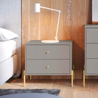 Manhattan Comfort Jasper Modern 25" Nightstand in Sage Gray (2-Drawer) - Set of 2