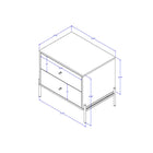 Manhattan Comfort Jasper Modern 25" Nightstand in Off White (2-Drawer) - Set of 2