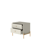 Manhattan Comfort Jasper Modern 25" Nightstand in Off White (2-Drawer) - Set of 2