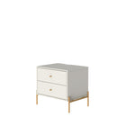 Manhattan Comfort Jasper Modern 25" Nightstand in Off White (2-Drawer) - Set of 2