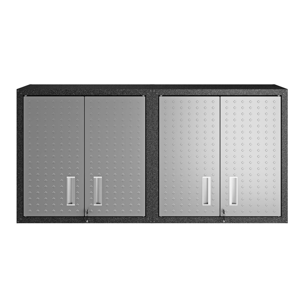 Manhattan Comfort Fortress Modern 30" Floating Garage Cabinet in Dark Gray - Set of 2