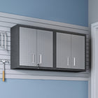 Manhattan Comfort Fortress Modern 30" Floating Garage Cabinet in Dark Gray - Set of 2