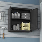Manhattan Comfort Fortress Modern 30" Floating Garage Cabinet in Charcoal Gray - Set of 2