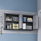Manhattan Comfort Fortress Modern 30" Floating Garage Cabinet in Dark Gray - Set of 2