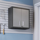 Manhattan Comfort Fortress Modern 30" Floating Garage Cabinet in Dark Gray - Set of 2