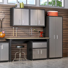 Manhattan Comfort Fortress Modern 30" Floating Garage Cabinet in Dark Gray - Set of 2