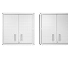 Manhattan Comfort Fortress Modern 30" Floating Garage Cabinet in White - Set of 2