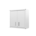 Manhattan Comfort Fortress Modern 30" Floating Garage Cabinet in White - Set of 2