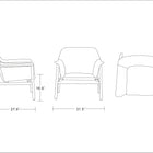 Manhattan Comfort Miller Mid-Century Modern Linen Weave Accent Armchair in Gray - Set of 2