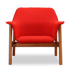 Manhattan Comfort Miller Mid-Century Modern Linen Weave Accent Armchair in Burnt Orange - Set of 2
