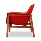 Manhattan Comfort Miller Mid-Century Modern Linen Weave Accent Armchair in Burnt Orange - Set of 2