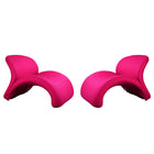 Manhattan Comfort Rosebud Modern Wool Blend Accent Chair in Fuchsia - Set of 2