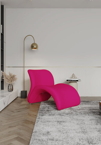 Manhattan Comfort Rosebud Modern Wool Blend Accent Chair in Fuchsia - Set of 2