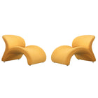 Manhattan Comfort Rosebud Modern Wool Blend Accent Chair in Yellow - Set of 2