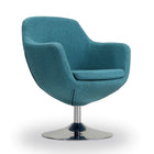 Manhattan Comfort Caisson Modern Upholstered Swivel Lounge Chair in Teal - Set of 2