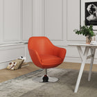 Manhattan Comfort Caisson Modern Upholstered Swivel Lounge Chair in Orange - Set of 2