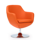 Manhattan Comfort Caisson Modern Upholstered Swivel Lounge Chair in Orange - Set of 2