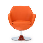 Manhattan Comfort Caisson Modern Upholstered Swivel Lounge Chair in Orange - Set of 2