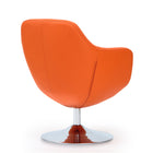 Manhattan Comfort Caisson Modern Upholstered Swivel Lounge Chair in Orange - Set of 2