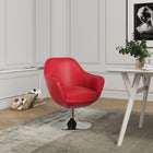 Manhattan Comfort Caisson Modern Upholstered Swivel Lounge Chair in Red - Set of 2