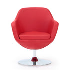 Manhattan Comfort Caisson Modern Upholstered Swivel Lounge Chair in Red - Set of 2