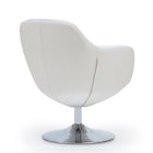 Manhattan Comfort Caisson Modern Upholstered Swivel Lounge Chair in White - Set of 2