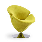 Manhattan Comfort Tulip Modern Velvet Swivel Lounge Chair in Green - Set of 2