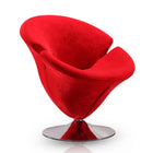 Manhattan Comfort Tulip Modern Velvet Swivel Lounge Chair in Red - Set of 2