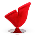Manhattan Comfort Tulip Modern Velvet Swivel Lounge Chair in Red - Set of 2