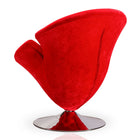 Manhattan Comfort Tulip Modern Velvet Swivel Lounge Chair in Red - Set of 2