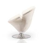 Manhattan Comfort Tulip Modern Velvet Swivel Lounge Chair in White - Set of 2
