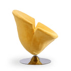 Manhattan Comfort Tulip Modern Velvet Swivel Lounge Chair in Yellow - Set of 2