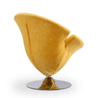 Manhattan Comfort Tulip Modern Velvet Swivel Lounge Chair in Yellow - Set of 2