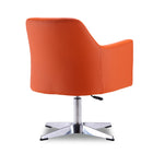 Manhattan Comfort Pelo Modern Vegan Leather Swivel Lounge Chair in Orange - Set of 2