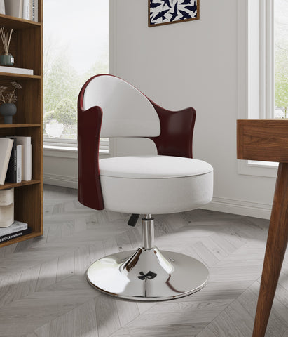 Manhattan Comfort Bopper Modern Vegan Leather Swivel Lounge Chair in White - Set of 2