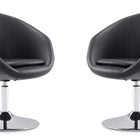 Manhattan Comfort Hopper Modern Upholstered Swivel Lounge Chair in Black - Set of 2