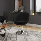 Manhattan Comfort Hopper Modern Upholstered Swivel Lounge Chair in Black - Set of 2