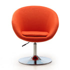 Manhattan Comfort Hopper Modern Upholstered Swivel Lounge Chair in Orange - Set of 2
