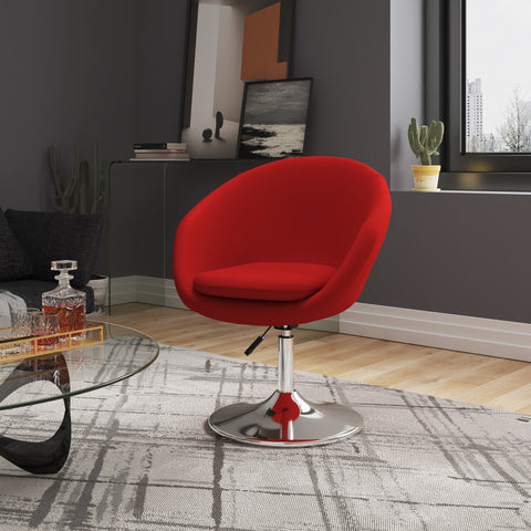 Manhattan Comfort Hopper Modern Upholstered Swivel Lounge Chair in Red - Set of 2