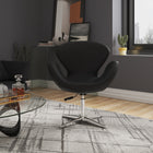 Manhattan Comfort Raspberry Modern Upholstered Swivel Lounge Chair in Black - Set of 2