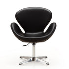 Manhattan Comfort Raspberry Modern Upholstered Swivel Lounge Chair in Black - Set of 2