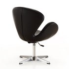 Manhattan Comfort Raspberry Modern Upholstered Swivel Lounge Chair in Black - Set of 2