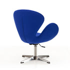 Manhattan Comfort Raspberry Modern Upholstered Swivel Lounge Chair in Blue - Set of 2